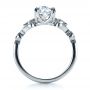  Platinum Custom Three Stone Engagement Ring - Front View -  1399 - Thumbnail