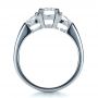 14k White Gold 14k White Gold Custom Three Stone Engagement Ring - Front View -  1422 - Thumbnail