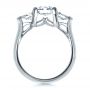  Platinum Custom Three Stone Engagement Ring - Front View -  1438 - Thumbnail