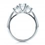 14k White Gold 14k White Gold Custom Three Stone Engagement Ring - Front View -  1458 - Thumbnail
