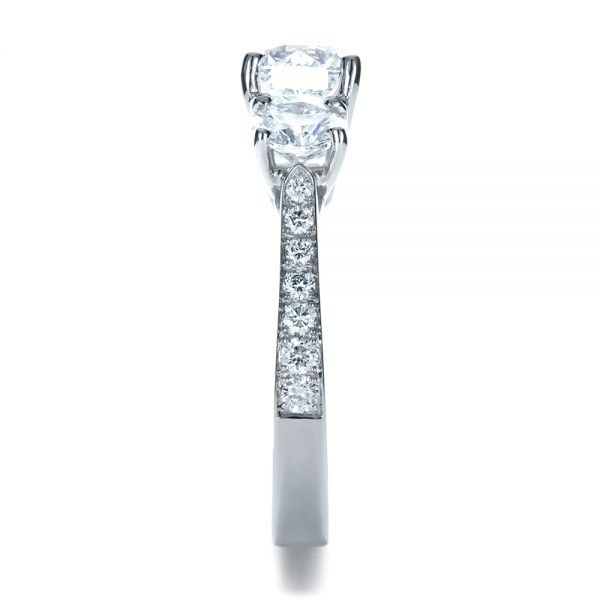  Platinum Custom Three Stone Engagement Ring - Side View -  1315