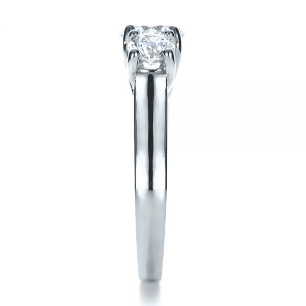 Platinum And Platinum Platinum And Platinum Custom Three Stone Engagement Ring - Side View - 1412