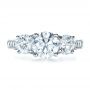 18k White Gold 18k White Gold Custom Three Stone Engagement Ring - Top View -  1315 - Thumbnail