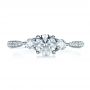  Platinum Custom Three Stone Engagement Ring - Top View -  1386 - Thumbnail