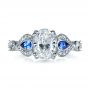 Platinum Custom Three Stone Engagement Ring - Top View -  1399 - Thumbnail