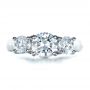  Platinum And Platinum Platinum And Platinum Custom Three Stone Engagement Ring - Top View -  1412 - Thumbnail