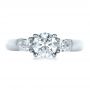 Platinum Custom Three Stone Engagement Ring - Top View -  1422 - Thumbnail