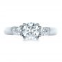 18k White Gold 18k White Gold Custom Three Stone Engagement Ring - Top View -  1422 - Thumbnail