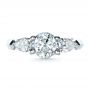  Platinum Custom Three Stone Engagement Ring - Top View -  1438 - Thumbnail