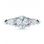 18k White Gold 18k White Gold Custom Three Stone Engagement Ring - Top View -  1438 - Thumbnail