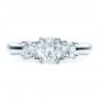  Platinum Custom Three Stone Engagement Ring - Top View -  1458 - Thumbnail