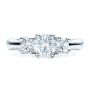 14k White Gold 14k White Gold Custom Three Stone Engagement Ring - Top View -  1458 - Thumbnail