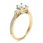 14k Yellow Gold 14k Yellow Gold Custom Three Stone Engagement Ring - Three-Quarter View -  1386 - Thumbnail