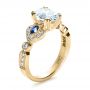 14k Yellow Gold 14k Yellow Gold Custom Three Stone Engagement Ring - Three-Quarter View -  1399 - Thumbnail