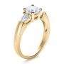 14k Yellow Gold 14k Yellow Gold Custom Three Stone Engagement Ring - Three-Quarter View -  1422 - Thumbnail