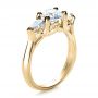 18k Yellow Gold 18k Yellow Gold Custom Three Stone Engagement Ring - Three-Quarter View -  1438 - Thumbnail