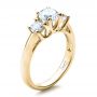 14k Yellow Gold 14k Yellow Gold Custom Three Stone Engagement Ring - Three-Quarter View -  1458 - Thumbnail