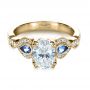 18k Yellow Gold 18k Yellow Gold Custom Three Stone Engagement Ring - Flat View -  1399 - Thumbnail