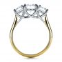 18k Yellow Gold And Platinum Custom Three Stone Engagement Ring - Front View -  1412 - Thumbnail