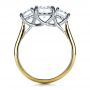 18k Yellow Gold And Platinum Custom Three Stone Engagement Ring - Front View -  1412 - Thumbnail