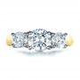 18k Yellow Gold And 14K Gold 18k Yellow Gold And 14K Gold Custom Three Stone Engagement Ring - Top View -  1412 - Thumbnail