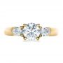 18k Yellow Gold 18k Yellow Gold Custom Three Stone Engagement Ring - Top View -  1422 - Thumbnail