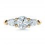 18k Yellow Gold 18k Yellow Gold Custom Three Stone Engagement Ring - Top View -  1438 - Thumbnail