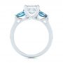 14k White Gold 14k White Gold Custom Three Stone London Blue Topaz And Diamond Engagement Ring - Front View -  104059 - Thumbnail