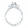 14k White Gold Custom Three Stone Marquise Diamond Engagement Ring - Front View -  104581 - Thumbnail