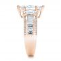 14k Rose Gold 14k Rose Gold Custom Three Stone Marquise And Baguette Diamond Engagement Ring - Side View -  100635 - Thumbnail