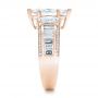 18k Rose Gold 18k Rose Gold Custom Three Stone Marquise And Baguette Diamond Engagement Ring - Side View -  100635 - Thumbnail