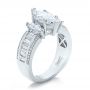  Platinum Custom Three Stone Marquise And Baguette Diamond Engagement Ring - Three-Quarter View -  100635 - Thumbnail