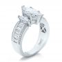 14k White Gold 14k White Gold Custom Three Stone Marquise And Baguette Diamond Engagement Ring - Three-Quarter View -  100635 - Thumbnail