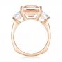 18k Rose Gold 18k Rose Gold Custom Three Stone Morganite And Diamond Engagement Ring - Front View -  102885 - Thumbnail