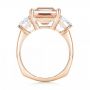 18k Rose Gold 18k Rose Gold Custom Three Stone Morganite And Diamond Engagement Ring - Front View -  102885 - Thumbnail