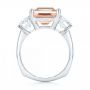  Platinum Custom Three Stone Morganite And Diamond Engagement Ring - Front View -  102885 - Thumbnail