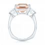 18k White Gold 18k White Gold Custom Three Stone Morganite And Diamond Engagement Ring - Front View -  102885 - Thumbnail