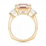18k Yellow Gold 18k Yellow Gold Custom Three Stone Morganite And Diamond Engagement Ring - Front View -  102885 - Thumbnail