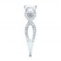 18k White Gold 18k White Gold Custom Three Stone Opal And Diamond Engagement Ring - Side View -  103398 - Thumbnail