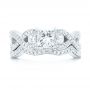 18k White Gold 18k White Gold Custom Three Stone Opal And Diamond Engagement Ring - Top View -  103398 - Thumbnail