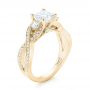 18k Yellow Gold 18k Yellow Gold Custom Three Stone Opal And Diamond Engagement Ring - Three-Quarter View -  103398 - Thumbnail