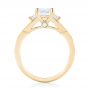 18k Yellow Gold 18k Yellow Gold Custom Three Stone Opal And Diamond Engagement Ring - Front View -  103398 - Thumbnail