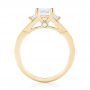 18k Yellow Gold 18k Yellow Gold Custom Three Stone Opal And Diamond Engagement Ring - Front View -  103398 - Thumbnail