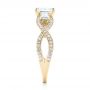 18k Yellow Gold 18k Yellow Gold Custom Three Stone Opal And Diamond Engagement Ring - Side View -  103398 - Thumbnail