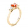 18k Yellow Gold 18k Yellow Gold Custom Three Stone Orange Sapphire And Diamond Engagement Ring - Three-Quarter View -  103368 - Thumbnail