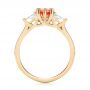 18k Yellow Gold 18k Yellow Gold Custom Three Stone Orange Sapphire And Diamond Engagement Ring - Front View -  103368 - Thumbnail