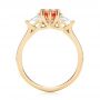 18k Yellow Gold 18k Yellow Gold Custom Three Stone Orange Sapphire And Diamond Engagement Ring - Front View -  103368 - Thumbnail