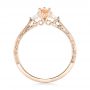 18k Rose Gold 18k Rose Gold Custom Three Stone Morganite And Diamond Engagement Ring - Front View -  102949 - Thumbnail