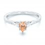 Platinum Platinum Custom Three Stone Morganite And Diamond Engagement Ring - Flat View -  102949 - Thumbnail