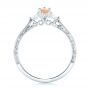  Platinum Platinum Custom Three Stone Morganite And Diamond Engagement Ring - Front View -  102949 - Thumbnail